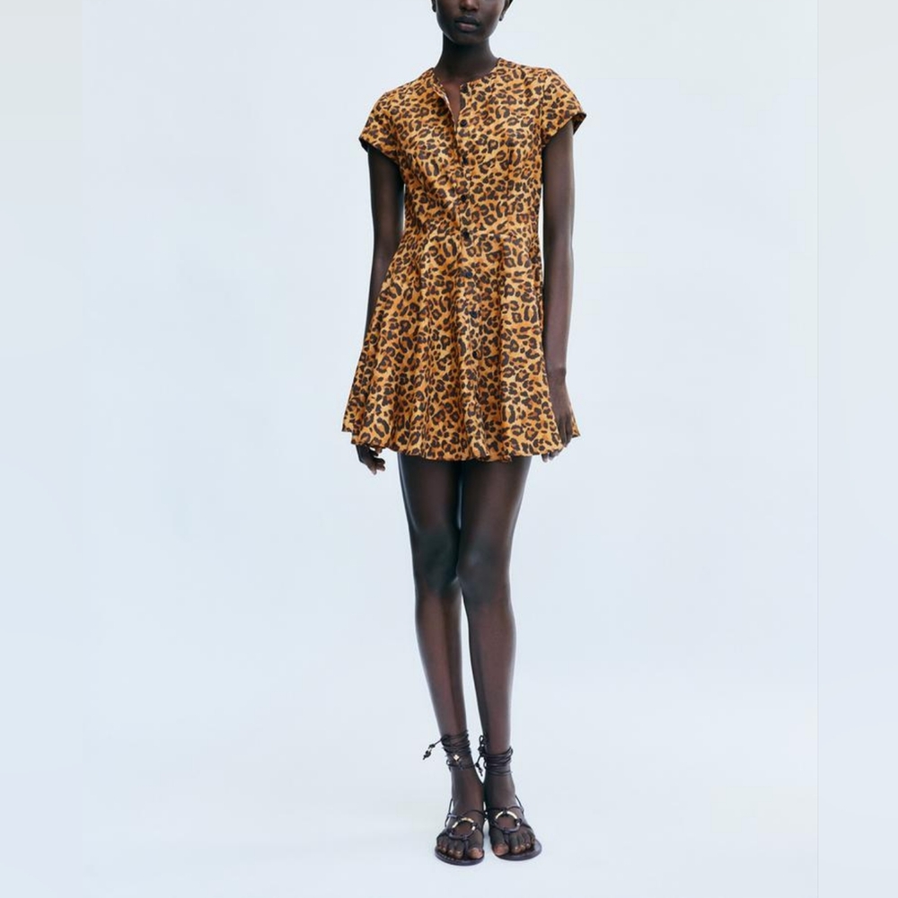 ZARA ZW COLLECTION PRINTED SHORT DRESS
